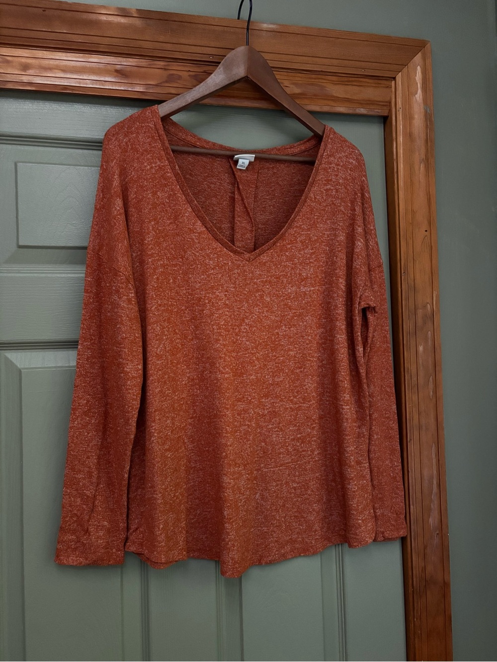a new day Rust V-Neck Long-Sleeve Top